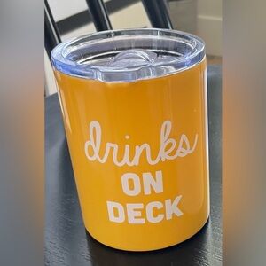 Brand New Slant "Drinks on the Deck" Stainless Steel Cup with Lid**